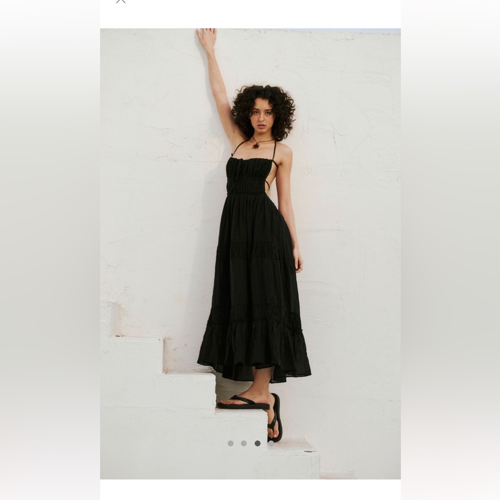 Free People Taking Sides maxi dress in black size Large NWT